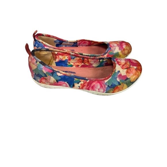 Skechers Air Cooled Memory Foam Flats Womens US 7 Multicolor Floral Print SlipOn - Picture 3 of 6